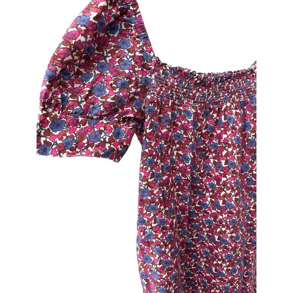 J. Crew Afternoon Linen Dress Berry Floral Pink Size Small - Picture 11 of 14